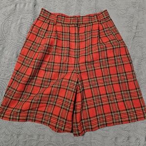 Vintage Plaid Sag Harbor Wool Shorts